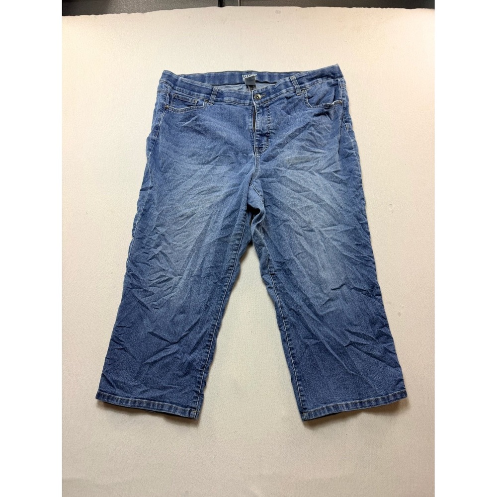 Terra & Sky Boyfriend Cropped Jeans Womens 20W Blue Good Relaxed Fit Denim